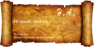 Hranek Anita névjegykártya