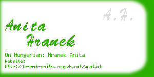 anita hranek business card